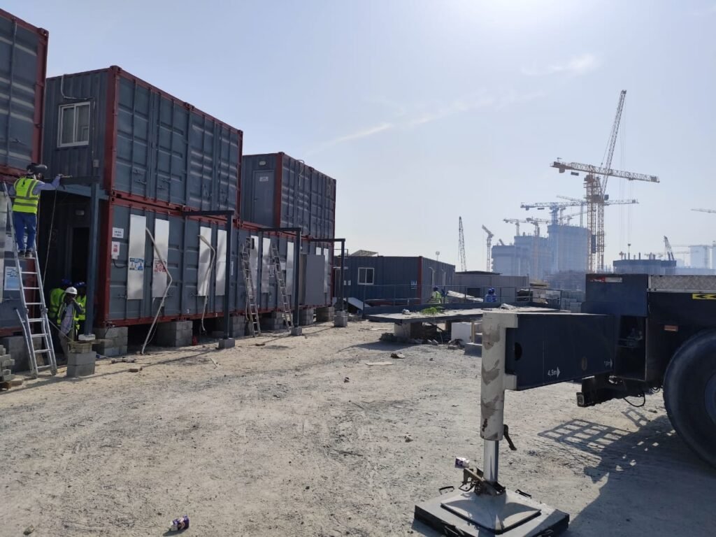 Services 2 porta cabin projects gallery dubai - completed site office cabin